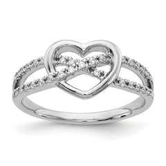 14k White Gold Diamond Heart Ring