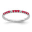 14k White Gold Diamond and Ruby Band