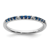 14k White Gold Diamond and Sapphire Band