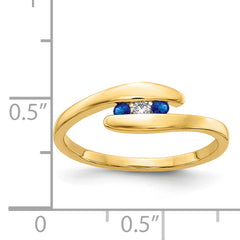 14k Sapphire and Diamond 3-stone Ring