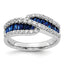 Sapphire Diamond Ring in 14K White Gold (5/8 ct. tw.), Size 7 - Sophia Jewelers