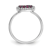 14k White Gold Diamond and Ruby Ring