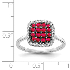 14k White Gold Diamond and Ruby Ring
