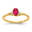 14k Diamond and Oval Ruby Ring