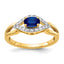 Diamond & Sapphire Ring in 14K Yellow Gold (1/8 ct. tw.), Size 7 - Sophia Jewelers