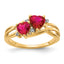 Lab-Created Ruby & Diamond Heart Ring in 14K Yellow Gold (0.01 ct. tw.), Size 7 - Sophia Jewelers