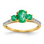 Oval Emerald & Diamond Ring in 14K Yellow Gold (1/20 ct. tw.), Size 7 - Sophia Jewelers