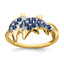 Diamond & Sapphire Dolphins Ring in 14K Yellow Gold (0.01 ct. tw.), Size 7 - Sophia Jewelers