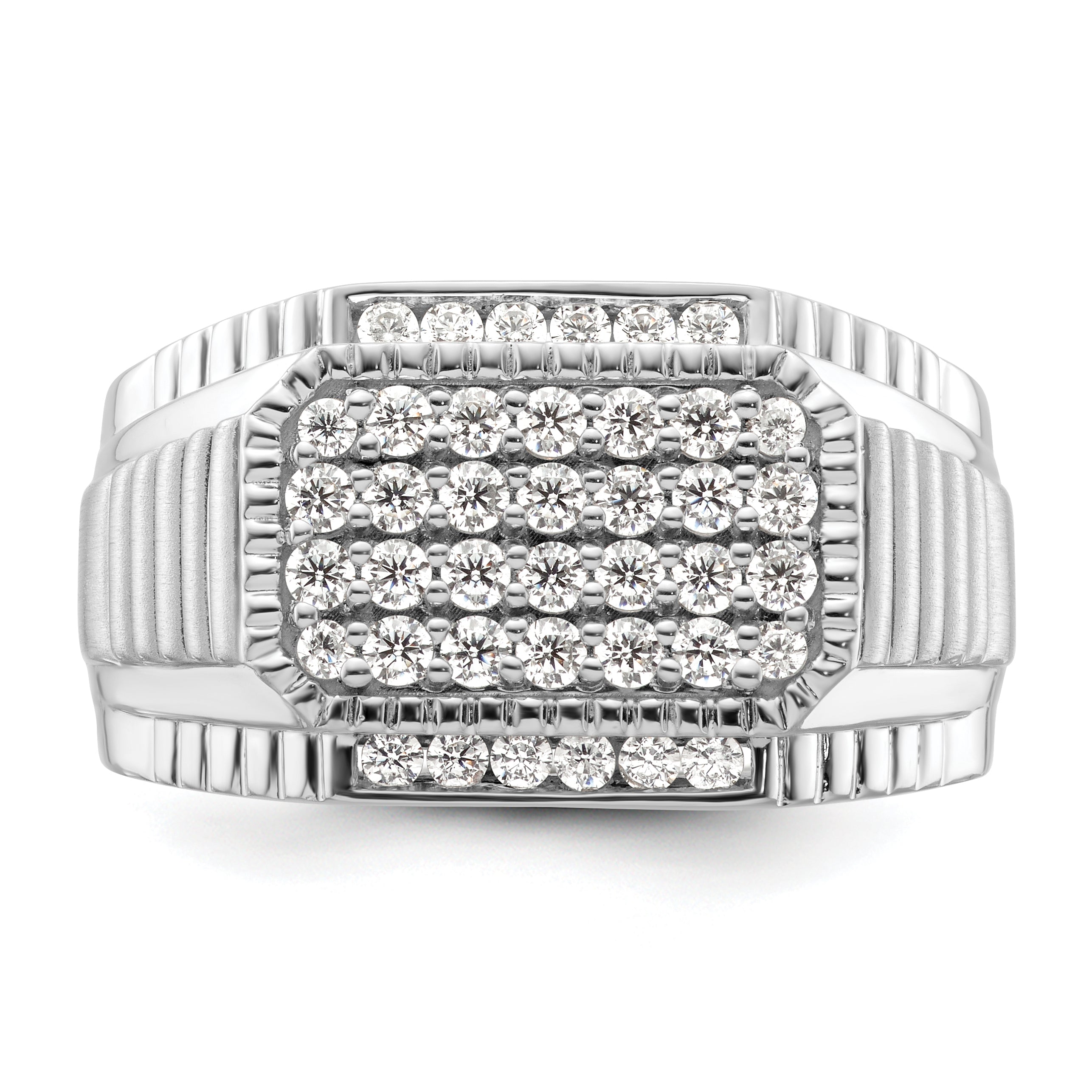 14K White Lab Grown Diamond Men's Ring