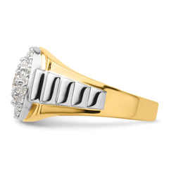 14K Two-Tone Lab Grown Diamond Cluster Men's Ring