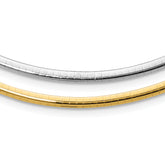 14k Two-tone Lt Reversible 3mm Omega w/extender Necklace