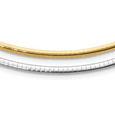 14k Two-tone Lt Reversible 3mm Omega w/extender Necklace