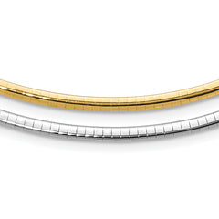 14k Two-tone Lt Reversible 3mm Omega w/extender Necklace
