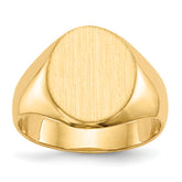 14k 12.5x11.0mm Closed Back Signet Ring