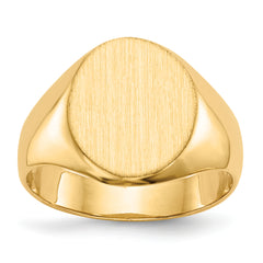 14k 12.5x11.0mm Closed Back Signet Ring