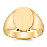 14k 13.0x11.5mm Closed Back Mens Signet Ring