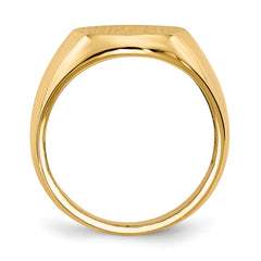 14k 15.0x13.5mm Open Back Men's Signet Ring