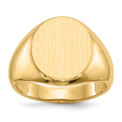 14k 15.0x13.5mm Open Back Men's Signet Ring