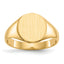 Smaller Oval Face Closed Back Signet Ring in 14K Yellow Gold, Size 6 - Sophia Jewelers