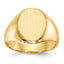 Men's Smallest Oval Closed Back Signet Ring in 14K Yellow Gold, Size 10 - Sophia Jewelers