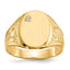 14k 15.0x11.0mm Open Back AA Diamond Men's Signet Ring