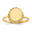 Open Back Signet Ring in 14K Yellow Gold with Scalloped Edge, Size 6 - Sophia Jewelers