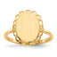 Scalloped Edge Smaller Oval Open Back Signet Ring in 14K Yellow Gold, Size 6 - Sophia Jewelers