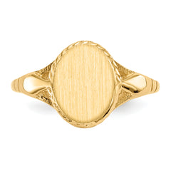 14k 8.5x6.5mm Open Back Child's Signet Ring