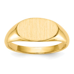 14k 11.0x6.5mm Closed Back Children's Signet Ring