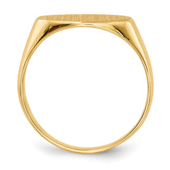 14k 7.0x13.5mm Closed Back Signet Ring