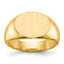 14k 9.5x12.5mm Closed Back Signet Ring
