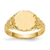 14k 9.5x8.5mm Closed Back Signet Ring