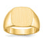 Men's Smaller Cushion Closed Back Signet Ring in 14K Yellow Gold, Size 9 - Sophia Jewelers