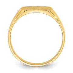 14k 13.0x12.0mm Closed Back Men's Signet Ring
