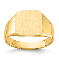 14k 13.0x12.0mm Closed Back Men's Signet Ring