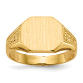 14k 9.0x11.0mm Open Back Signet Ring