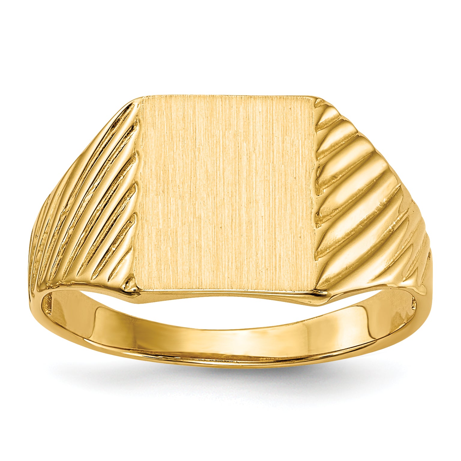 14k 9.5x8.0mm Open Back Signet Ring