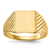 14k 9.5x8.0mm Open Back Signet Ring