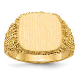 14k 13.5x13.5mm Open Back Men's Signet Ring