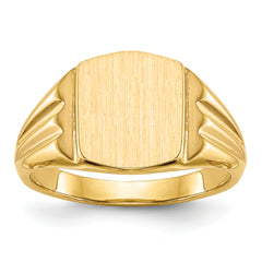 14k 9x8mm Closed Back Signet Ring