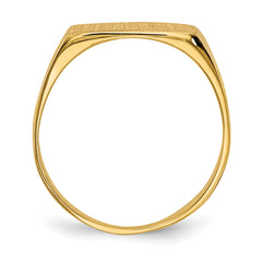 14k 6.5x12.5mm Closed Back Signet Ring