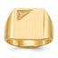 14k 14.0x13.0mm Closed Back AA Diamond Men's Signet Ring