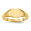 14k 6.5x8.0mm Closed Back Heart Signet Ring