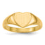 14k 7.5x8.5mm Open Back Heart Signet Ring