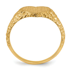 14k 7.5x8.0mm Open Back Heart Signet Ring