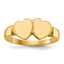 Closed Back Heart Signet Ring in 14K Yellow Gold, 2mm, Size 6 - Sophia Jewelers
