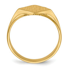 14k 11.5x11.5mm Closed Back Signet Ring