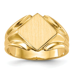 14k 11.5x11.5mm Closed Back Signet Ring