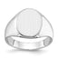 Men's Oval Closed Back Signet Ring in 14K White Gold, Size 10 - Sophia Jewelers