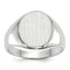 14k White Gold 12.5x11.0mm Open Back Signet Ring
